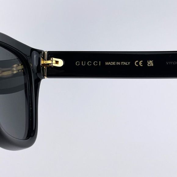 Gucci GG1133S 001 Sunglasses Shiny Black Dark Gray Cat Eye Women main image 6